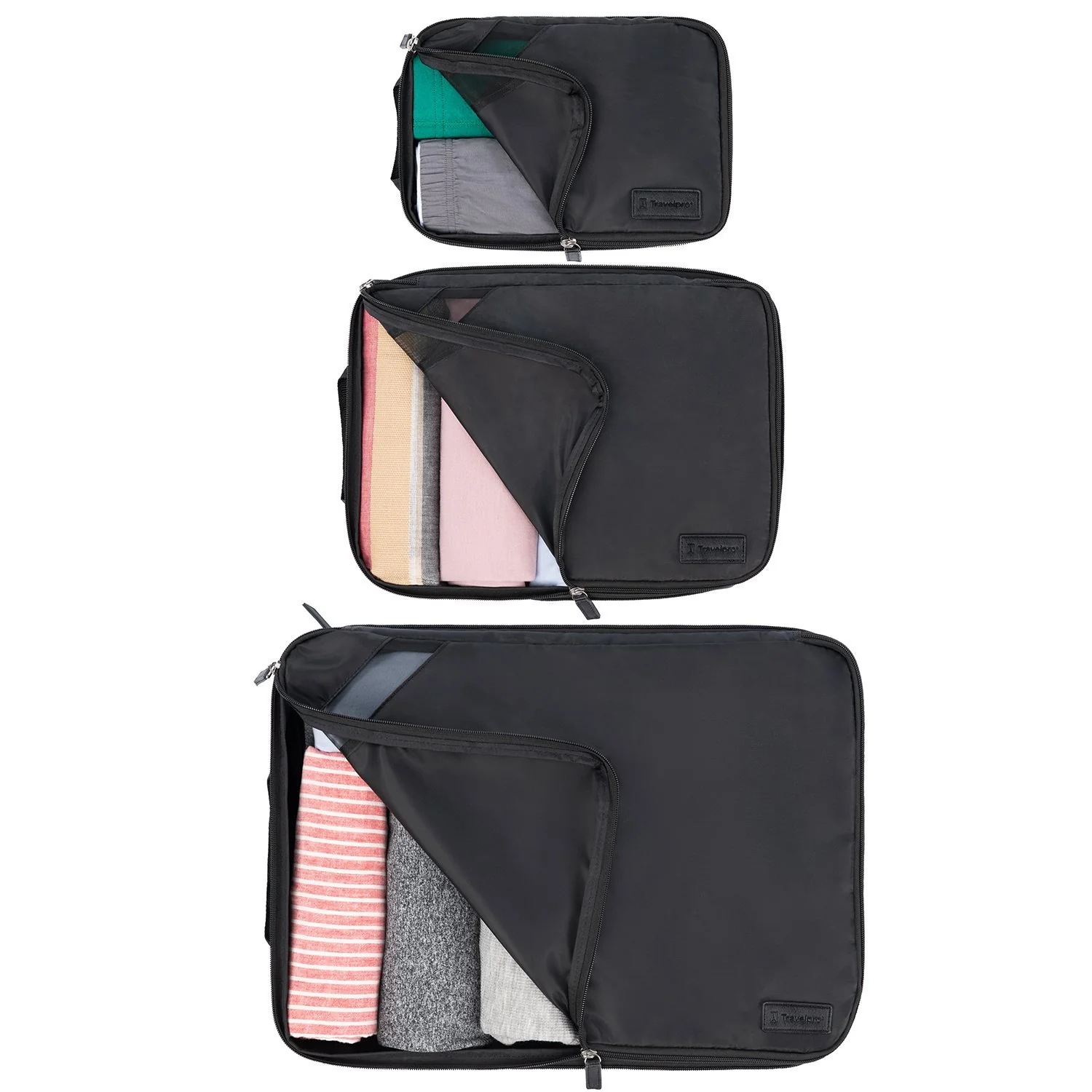 Travelpro® Essentials™ 3 Pack Expandable/Compressible Packing Cube Set (M/L/XL) - Image 2